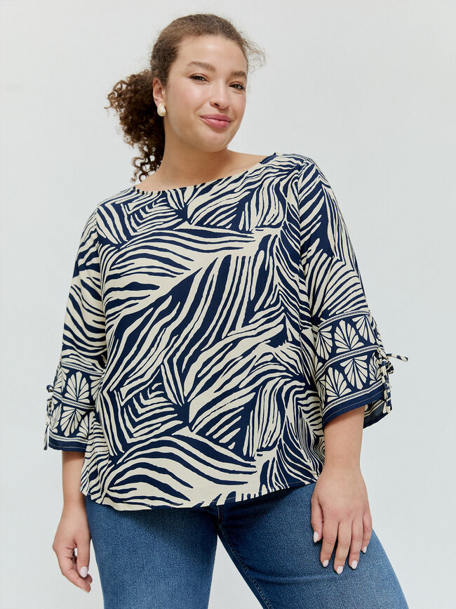 BLUSA MANGA LAZADA Azul Noche