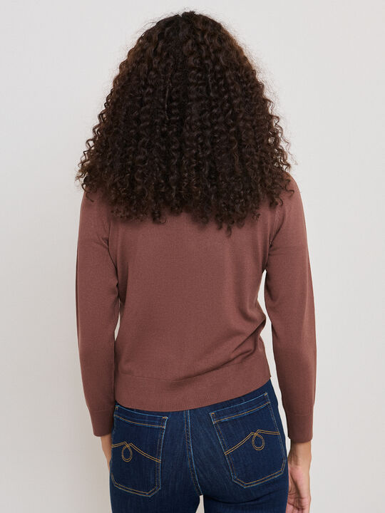 CARDIGAN BASICO Marron chocolat image number null