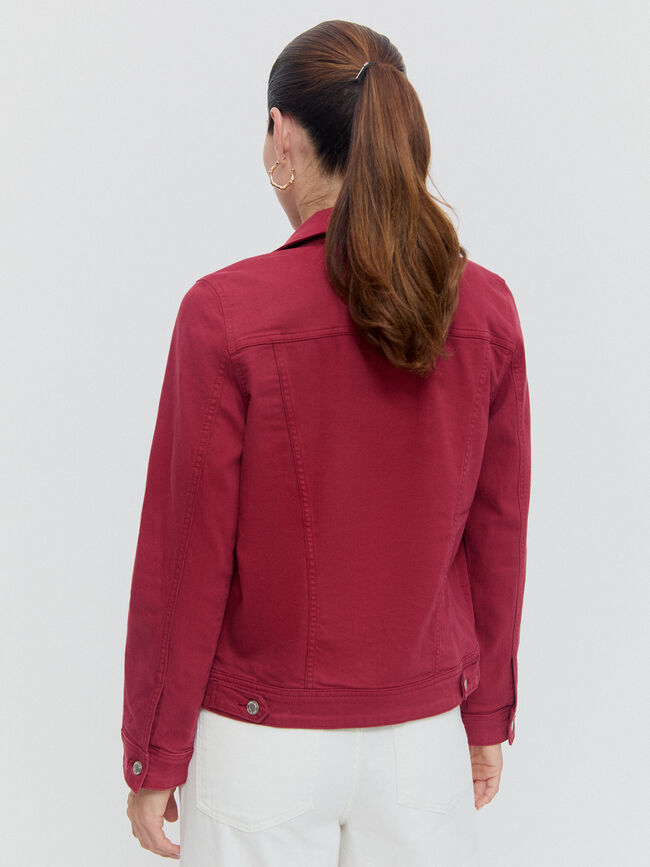 CAZADORA VAQUERA BÁSICA Rojo Cereza