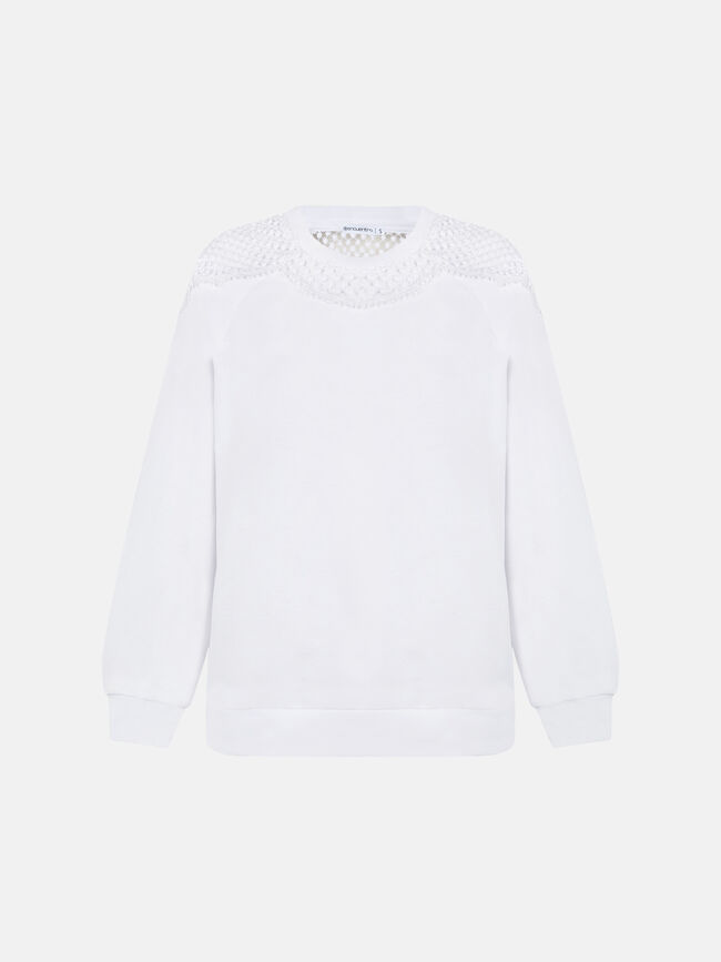 Sudadera detalle hombro Blanco Optico
