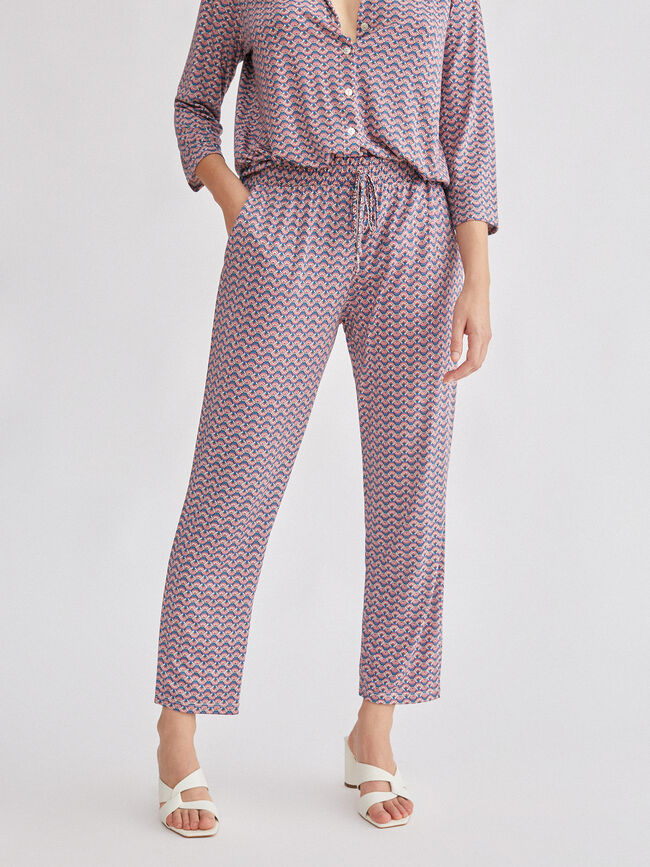 Pantalon recto Rosa Oscuro