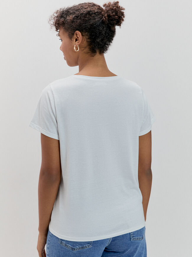 CAMISETA LETTERING BRILLO Blanco Optico