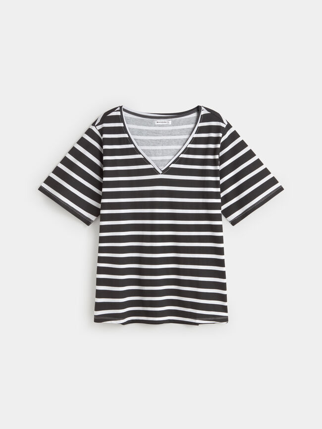 CAMISETA CUELLO PICO Raya