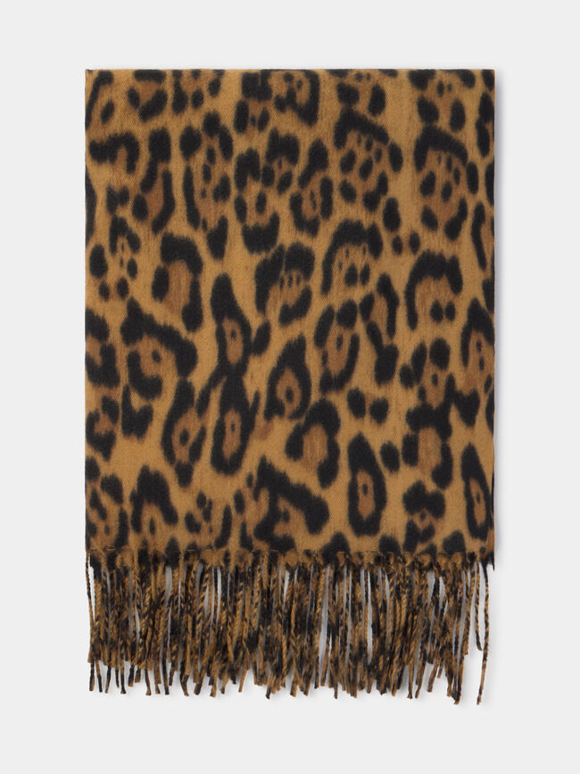 PAÑUELO ESTAMPADO ANIMAL Marron
