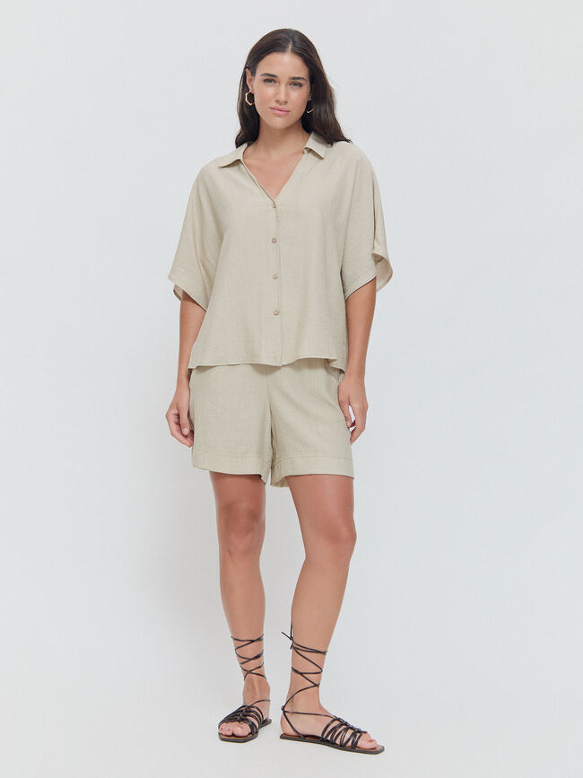 CAMISA ANCHA  CONJUNTO Blanco Hueso