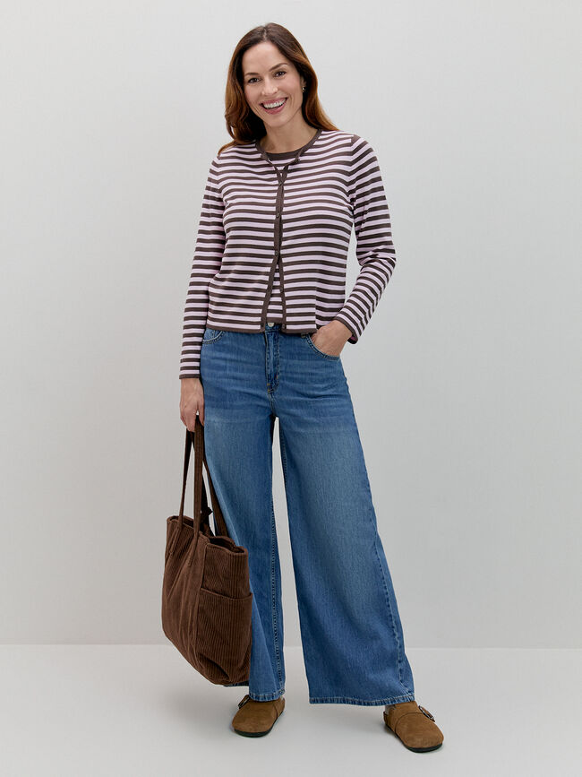 C&Aacute;RDIGAN RAYAS COLORES Rosa