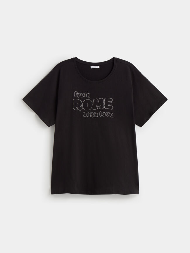 CAMISETA ROMA TACHAS Negro