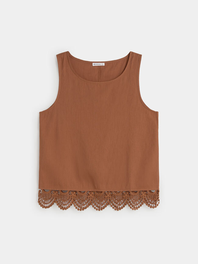 TOP FORNITURA BAJO Marron viejo