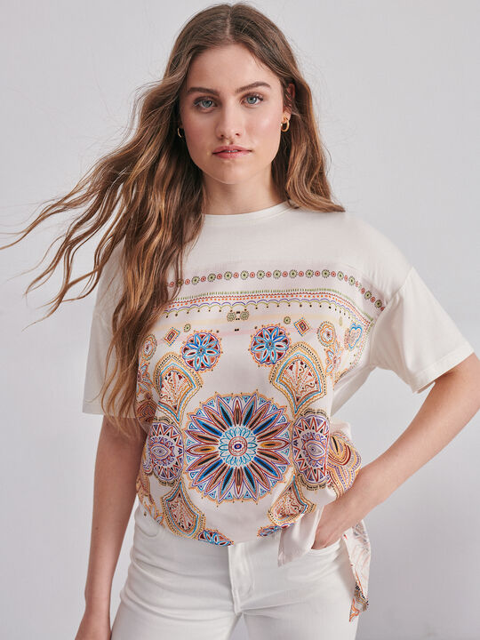 CAMISETA NUDO Blanco Hueso image number null