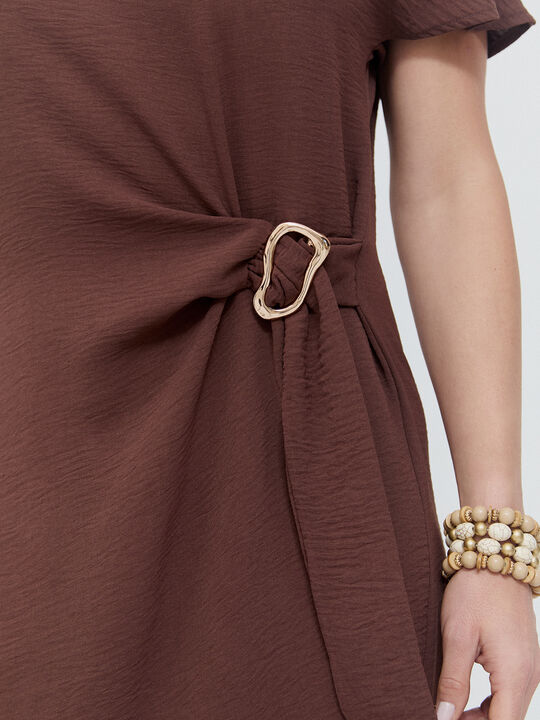 VESTIDO ANUDADO Marron Medio image number null