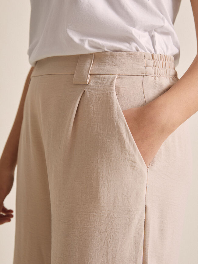 Pantalón culotte fluido Piedra oscuro