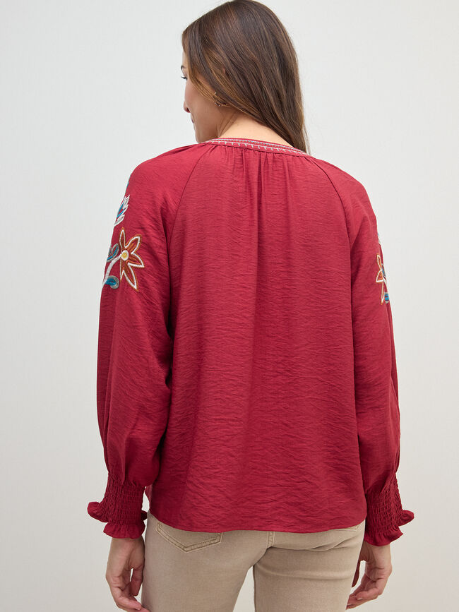 BLUSA MANGA GOMA Dark Cherry