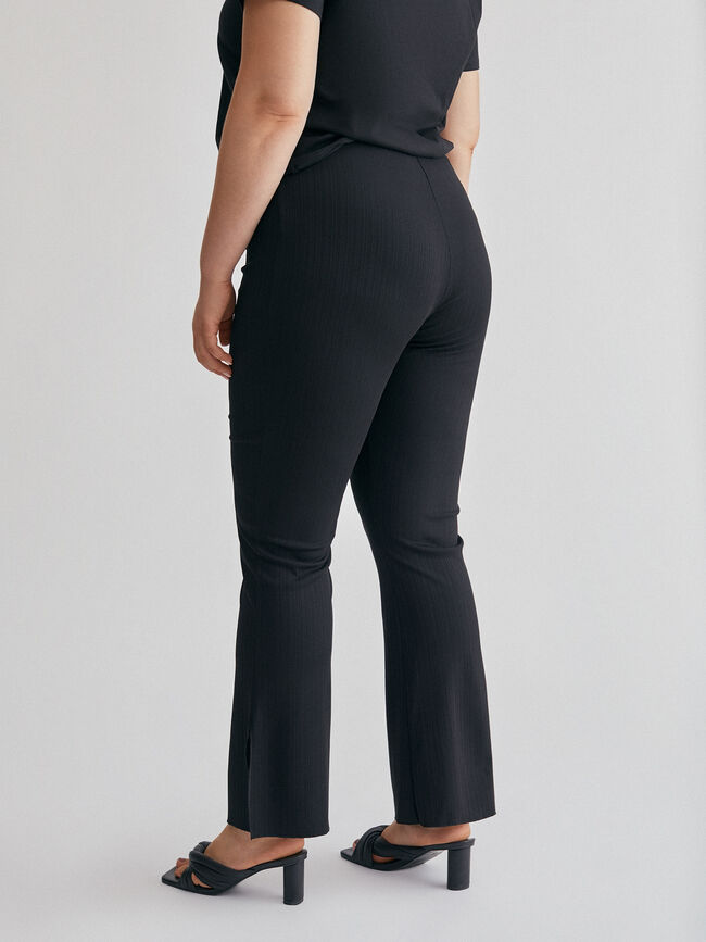 pantalón flore canalé Negro