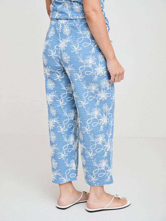 PANTAL&Oacute;N SET EYELET BORDADO Azul Chambray