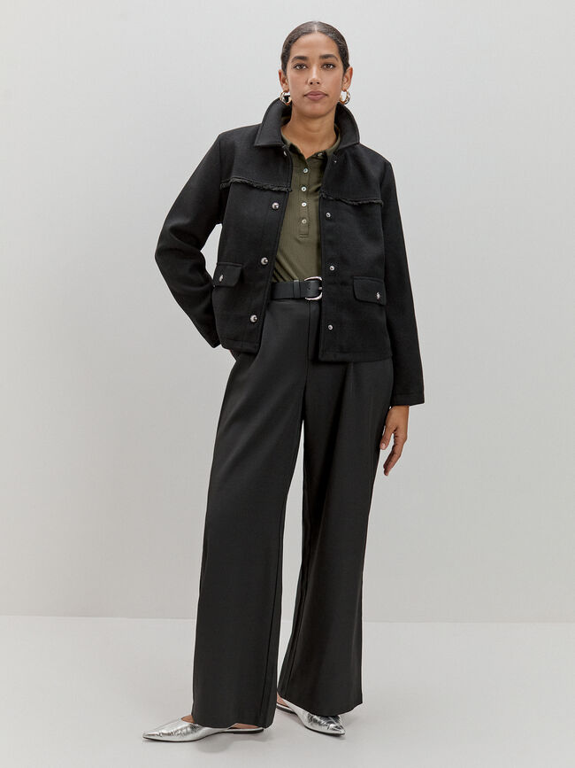 CHAQUETA PAÑO BOLSILLO Negro