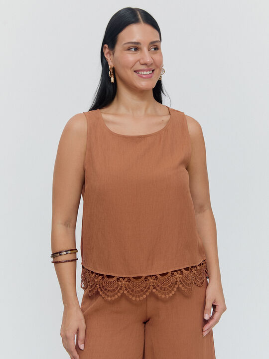 TOP FORNITURA BAJO Marron viejo image number null