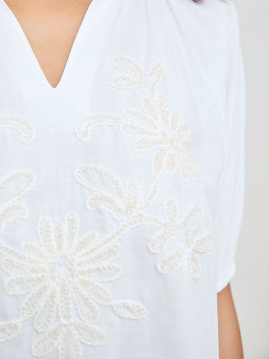 BLUSA BORDADO Crudo image number null