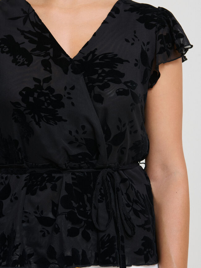 CAMISETA FLOCADO CRUZADA Negro