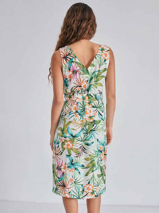 VESTIDO CAMISERO MIDI Blanco Optico image number null