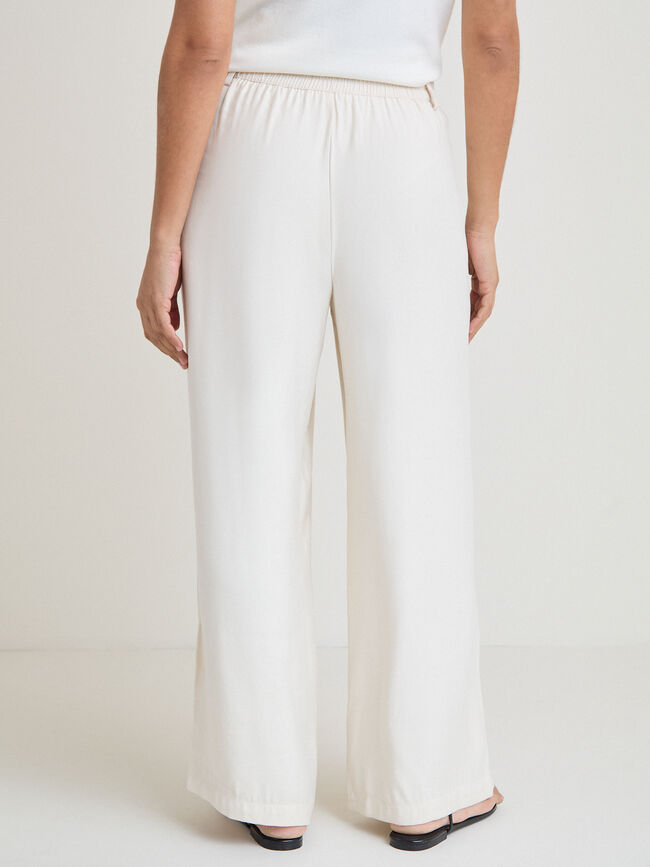 PANTAL&Oacute;N ANCHO PINZAS Beige
