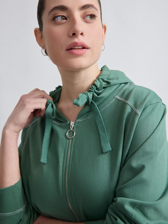 SUDADERA DETALLE BRILLO Verde Viridian image number null