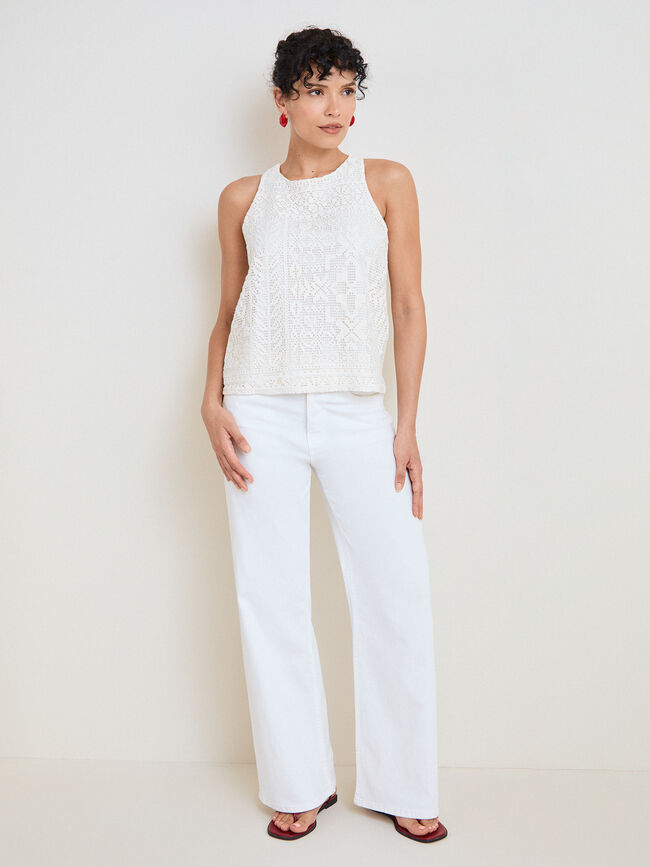 TOP CROCHET LAZADA Blanco Optico