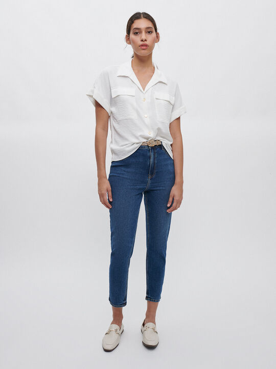 BLUSA MANGA CORTA Blanco Optico image number null