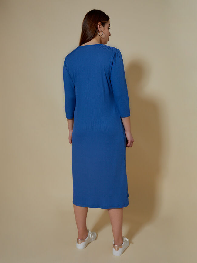 VESTIDO DETALLE BOTONES Azul Ceruleo