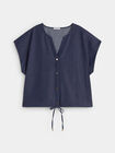 CHAQUETA FLUIDA CORTA Dark blue