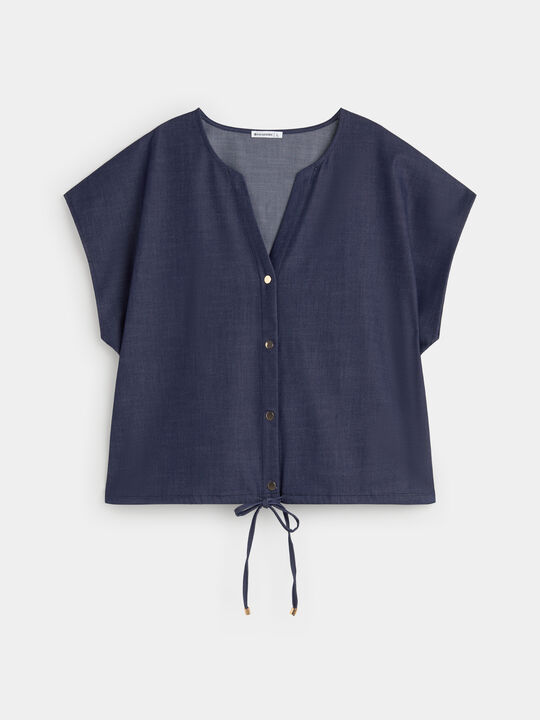 CHAQUETA FLUIDA CORTA Dark blue image number null