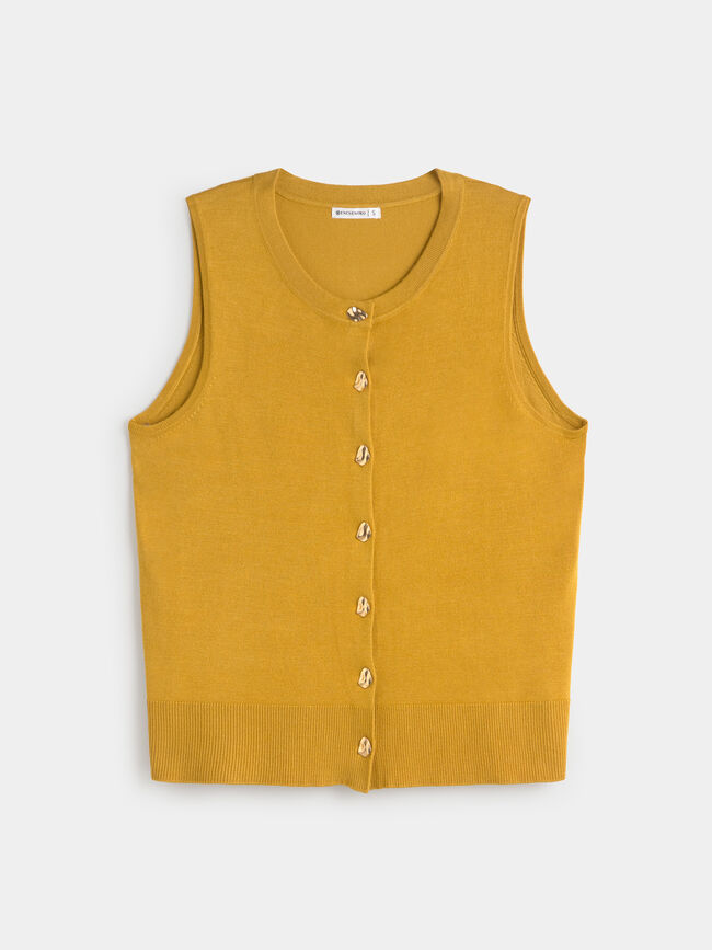 CHALECO BOTONES Ocre