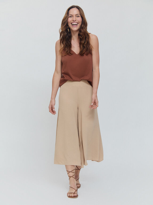 PANTALON ANCHO FLUIDO Camel