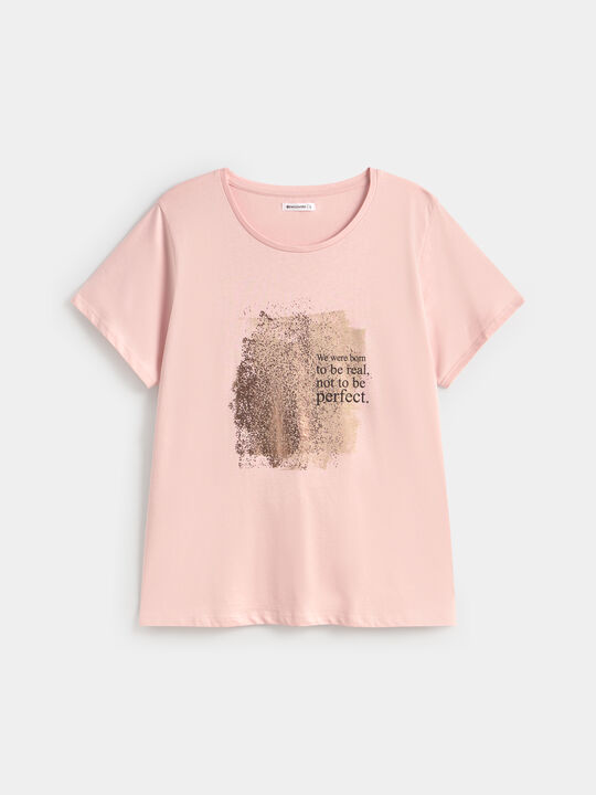 CAMISETA MANCHA BRILLANTE Rosa image number null