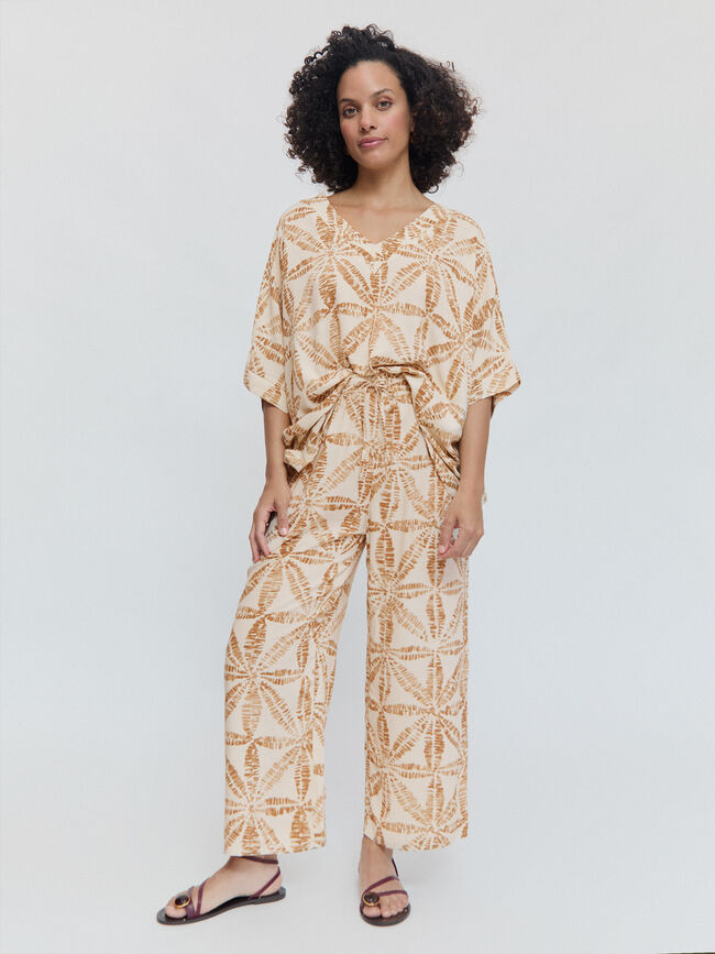 PANTALÓN ESTAMPADO CONJUNTO Crudo