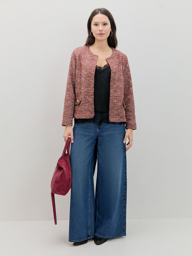 CHAQUETA DETALLE TEXTURA Rojo