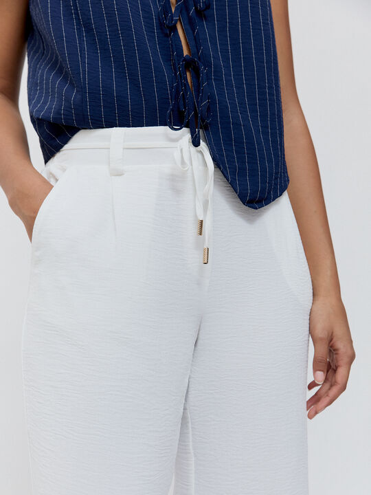 PANTALON ANCHO FLUIDO Blanco Optico image number null