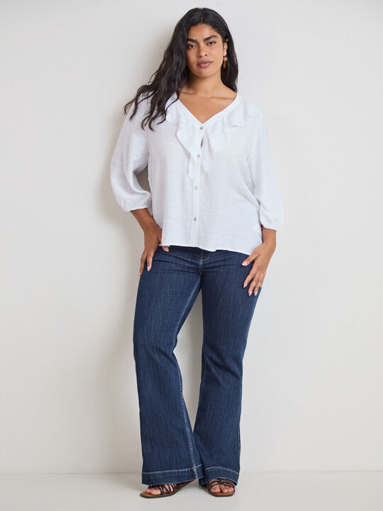 BLUSA VOLANTE Blanco Optico image number null