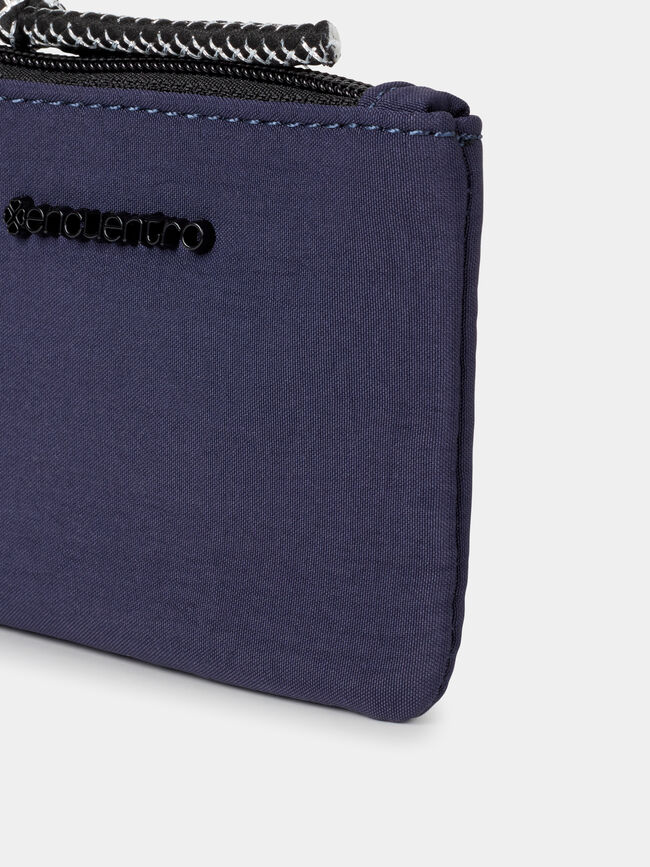 Monedero rectangular cremallera Azul Marino