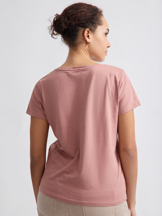 CAMISETA POSICIONAL HOJAS Rosa Medio image number null