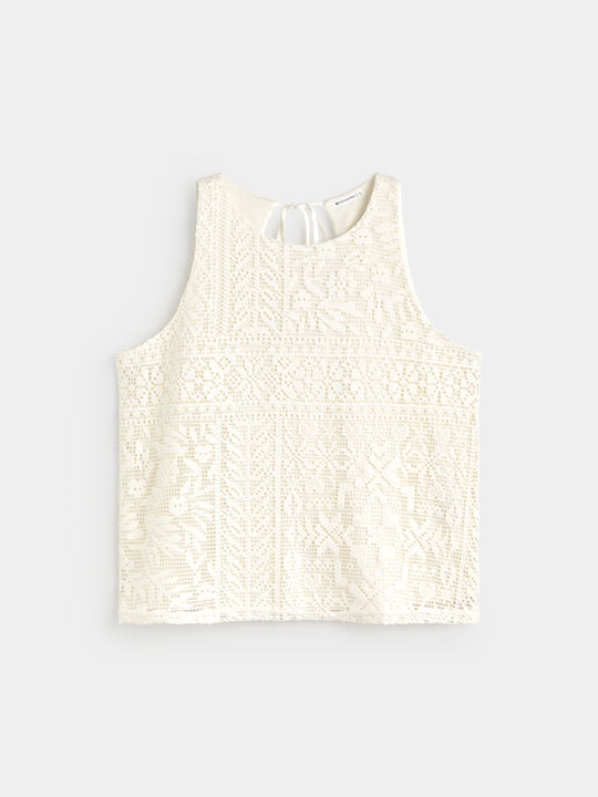 TOP CROCHET LAZADA Blanco Optico image number null