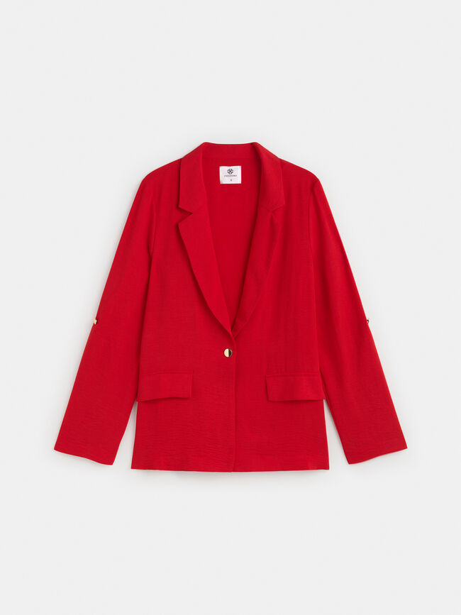 BLAZER FLUIDA ROLL-UP Rojo