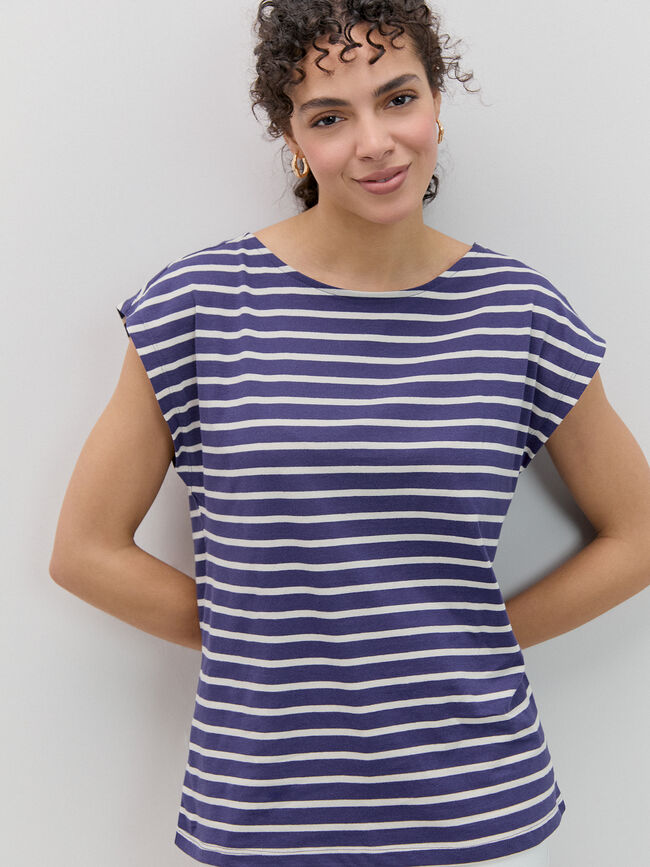 CAMISETA HOMBRO CAIDO Rayas 1