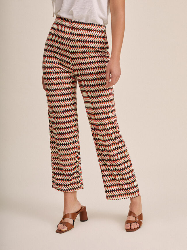 Pantalon flare estampado Crudo