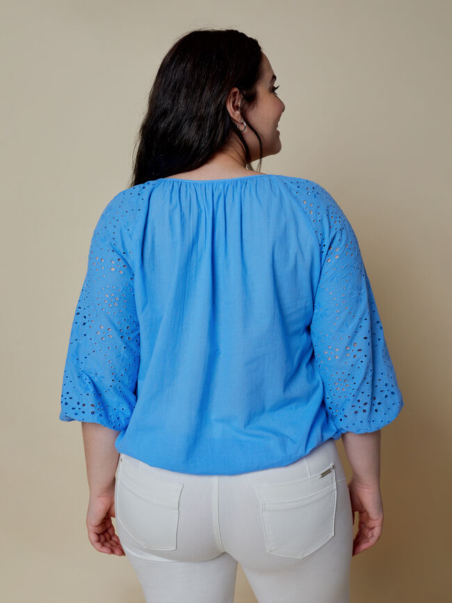 Blusa calados lazo Cobalto_claro