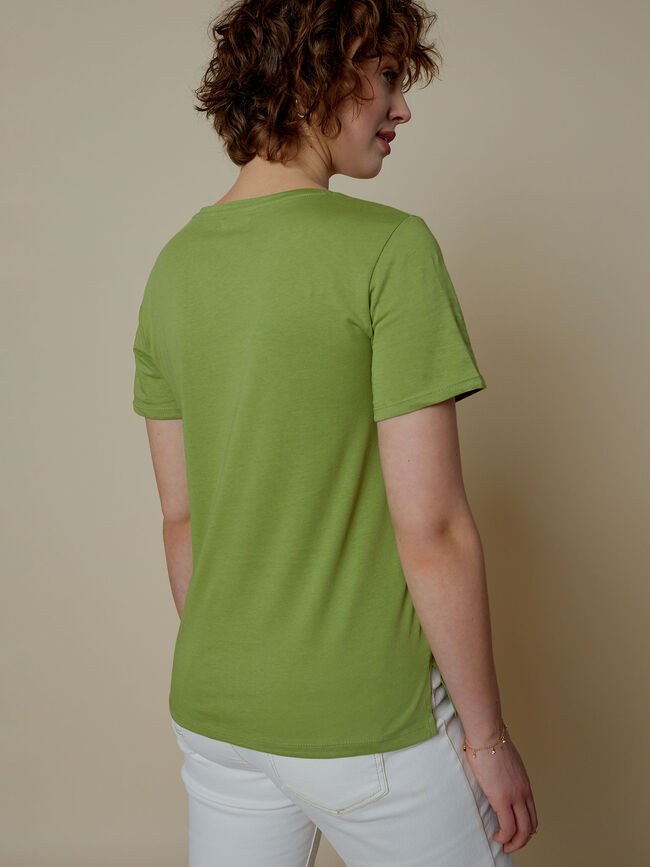 Camiseta detalle silueta Kaki