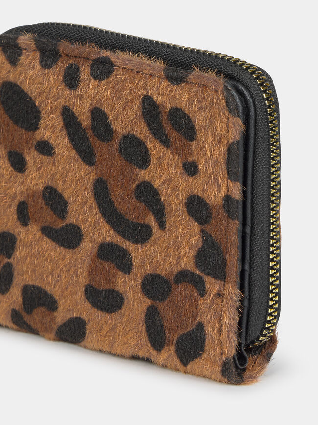MONEDERO PELO LEOPARDO Marron