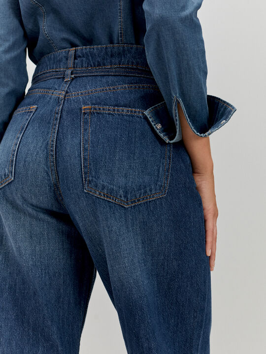 WIDE LEG CINTURÓN Dark blue image number null