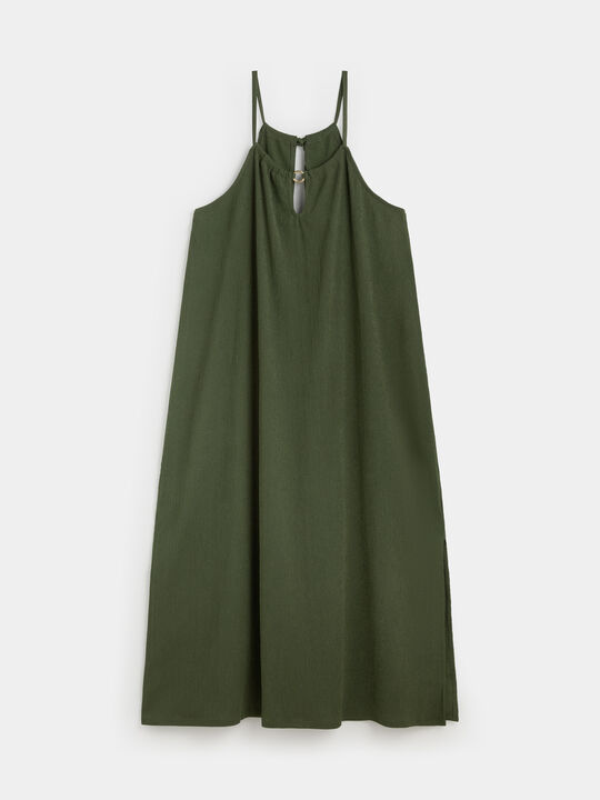 VESTIDO DETALLE verde militar image number null