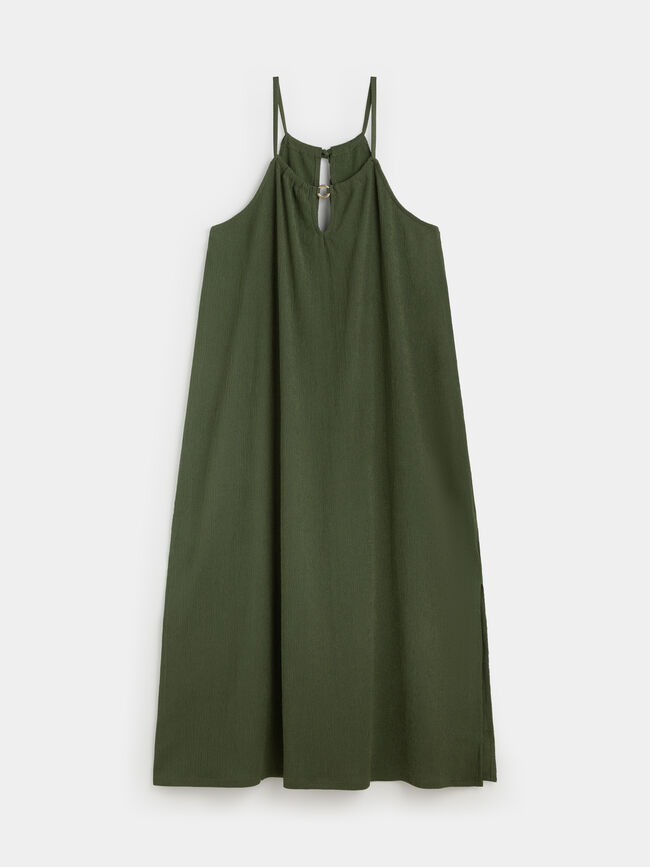 VESTIDO DETALLE verde militar