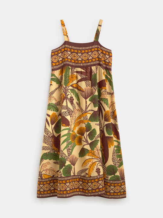 VESTIDO ESTAMPADO TIRANTES Light Ocre image number null